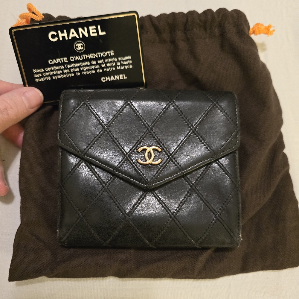 Chanel Black Quilted Wallet